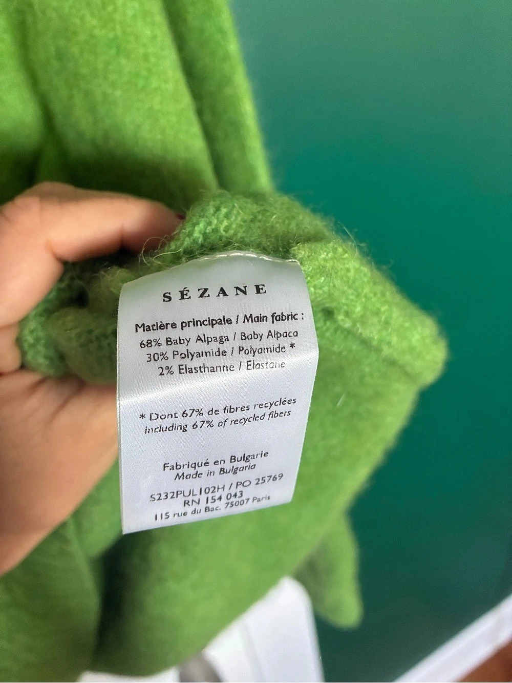 Sézane Green Amiel Jumper - Picture 6 of 6